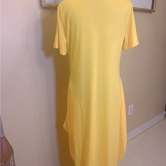 “Faith” Yellow T-Shirt Maxi Dress, Long w/Pockets - Picture 5 of 7
